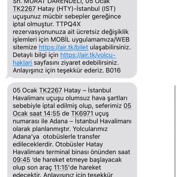 THY Uçuş İptali Ve Çözümsüzlük