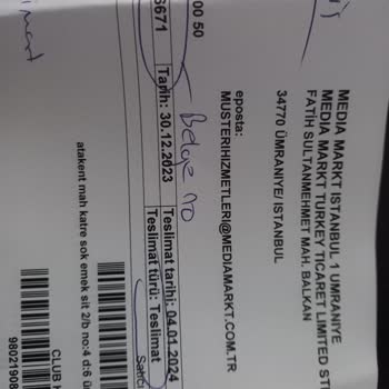 Media Markt Meydan Ümraniye'nin Çamaşır Makinesini Teslim Etmemesi