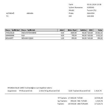 Ata Hyundai Yetkili Servis Yanlış Verilen Fiyat