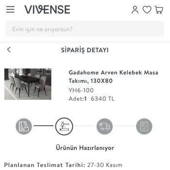 Vivense 5 Ayda Bir Masa Teslim Edemiyor