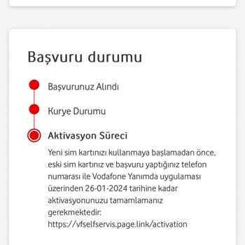 Vodafone Aktivasyon Durum Güncelleme Yapılması