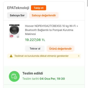 Sipariş No :705972517 Hepsiburada Siparişten Sonra Fiyatın Düşmesi
