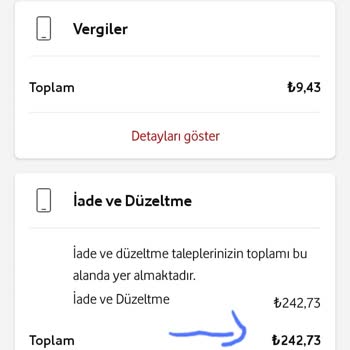 Vodafone İade Ve Düzeltme Adı Altında Fazla Ücret