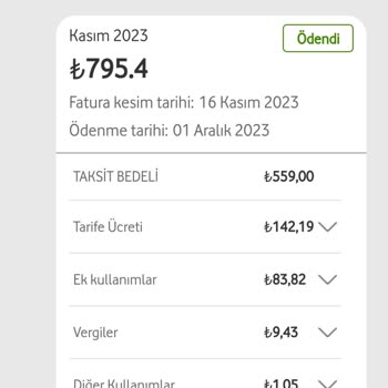 Vodafone Ek Cihaz Alınan Fatura Şikayeti