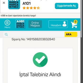 A101 Ürün İptali Yapmıyor