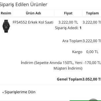 Saat Ve Saat Online Alışveriş Siparişimle İlgili Bilgi Alamıyorum