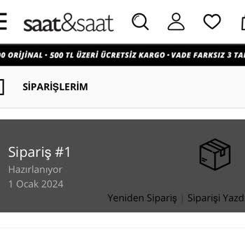 Saat Ve Saat Online Alışveriş Siparişimle İlgili Bilgi Alamıyorum