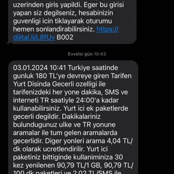 Turkcell Yurtdışı Seyahatinden Sonra Hattıma Yansıyan Ek Fatura