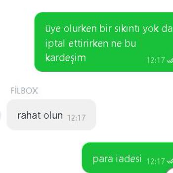 Filbox Üyelik İptal Edememe