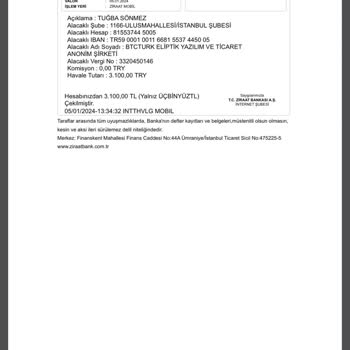 BTCTURK İbana Yanlış Para Gönderdim