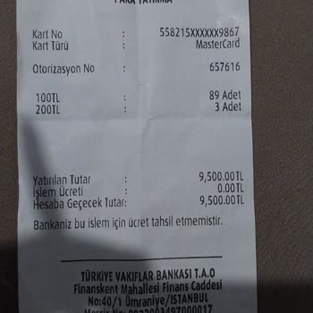 Vakıf Katılım Bankası Para Yatırma İşlemi