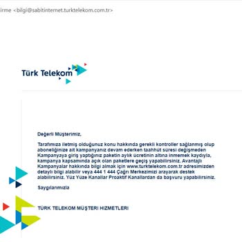 Türk Telekom Telekomünikasyon Şirketi Kampanya Bilgilendirmesindeki Eksiklikler