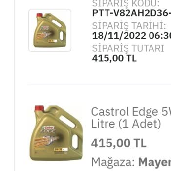 Castrol Sahte Ürün Motor Yağı