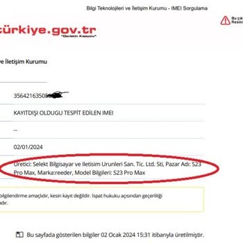 Reeder IMEI Kayıt Dışı Telefon Sattı