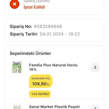 Migros Habersiz Ve Sebepsiz Sipariş İptali
