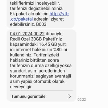 Vodafone Kullanım Haklarımı Vermiyor.