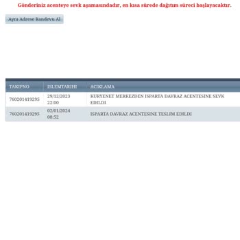 Kuryenet Hakkında Teslim Sorunu
