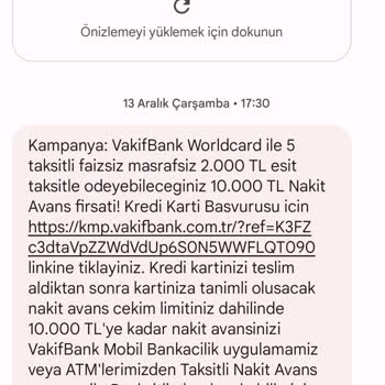 VakıfBank World Click Kredi Kartı Faizsiz 10000 TL Çekemedim