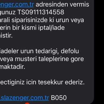 Slazenger Ne İade Alıyor Ne De Değişim Yapıyor