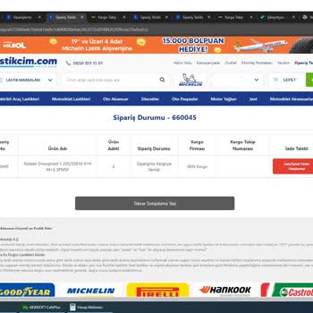 GKN Kargo İle Lastiklerim Ulaşmadı