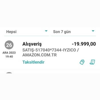 Amazon İyizici.comadila Yapılan İşlem