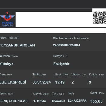 TCDD Kütahya Eskişehir Treninin Gecikmesi