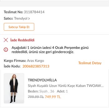 Trendyol Kullanılmış Ürün Gönderip İademi Kabul Etmiyor!