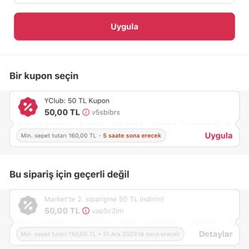 Yemeksepeti Club Puan Kullanımının Çalışmaması