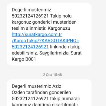 Sürat Kargo Teslimat Aksaklığı Yaşıyoruz.