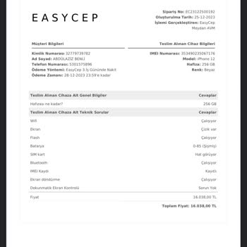 Easy Cep Ödememi Yapmıyor
