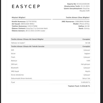 Easy Cep Ödememi Yapmıyor