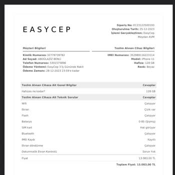 Easy Cep Ödememi Yapmıyor