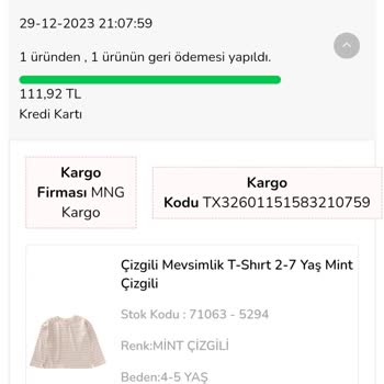 Cigit Kids Çiğit İade De Kargo Ücreti Kesti