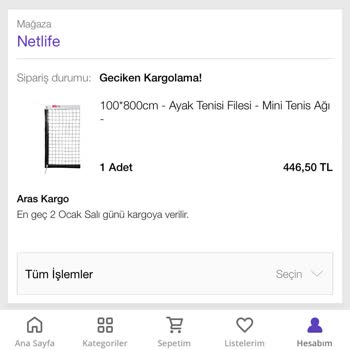 N11 Üzerinden Verilen Siparişin Kargolanmama Sorunu