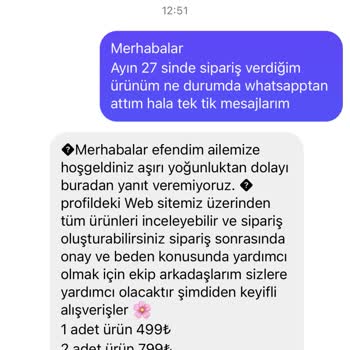 Vanilin Design'dan Yanıtsız Sipariş Sorunu
