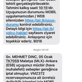 Bilet İptali Dün Alınan Anadolu Jet