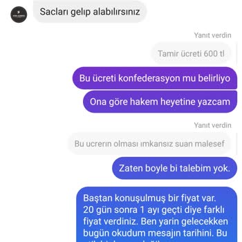 Esra Gürbüz Hair Desing Farklı Fiyat Zamanda Yanlış Beyan Çirkin Üslup