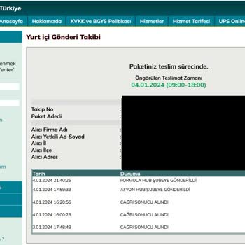 UPS Türkiye Kargomu 3 Gün Olacak Götüremediler Haber Bile Yok