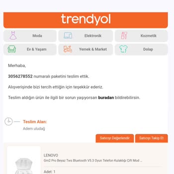 Trendyol Paketten Çıkan Kulaklık Arızalı