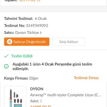 Dyson Seri Numarası Zaten Mevcut Uyarısı