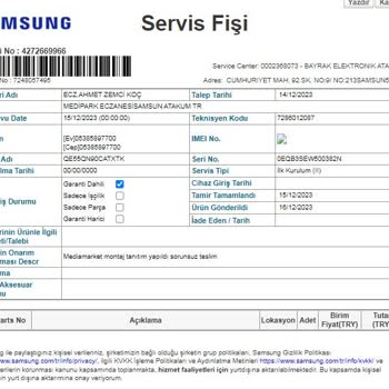 Samsung TV Kampanya Mağduriyeti