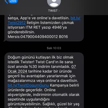 Twist Mağazası İndirim Mağduru