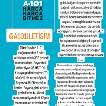 A101 Bölge Müdürünün Müşteriye Uygunsuz Davranışları