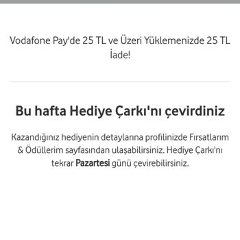 Vodafone Pay İade Ve Hediye