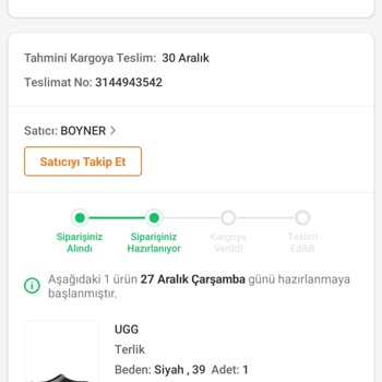Trendyol Üzerinden Vermiş Olduğum Boyner Siparişim Gelmiyor