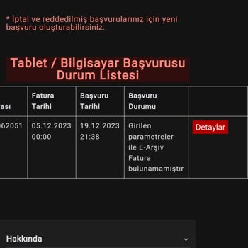 Gelir İdaresi Başkanlığı Girilen Parametreler İle E Arşiv Fatura Bulunamamıştır