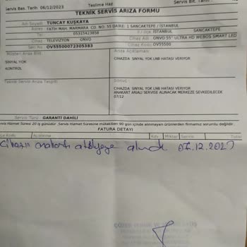 Onvo Webos TV'de Yaşanan Teknik Arıza Ve Müşteri Hizmetleri Sorunu