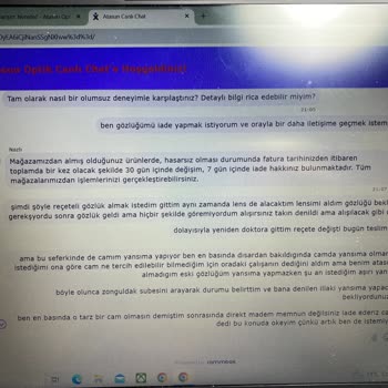 Atasun Optik Ürünlerimin İade Olmasını İstiyorum