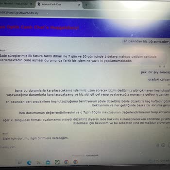 Atasun Optik Ürünlerimin İade Olmasını İstiyorum