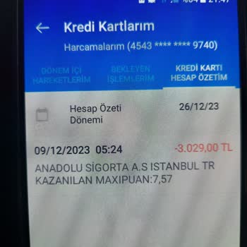 İş Bankası Maximum Karttan, Anadolu Sigorta İznim Olmadan Para Çekti.